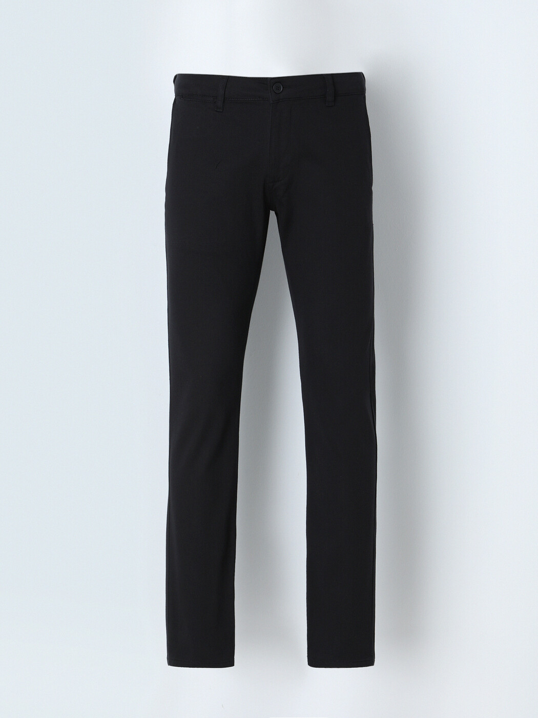 Black Weaving Regular Fit Casual Cotton Blended Trousers - 1