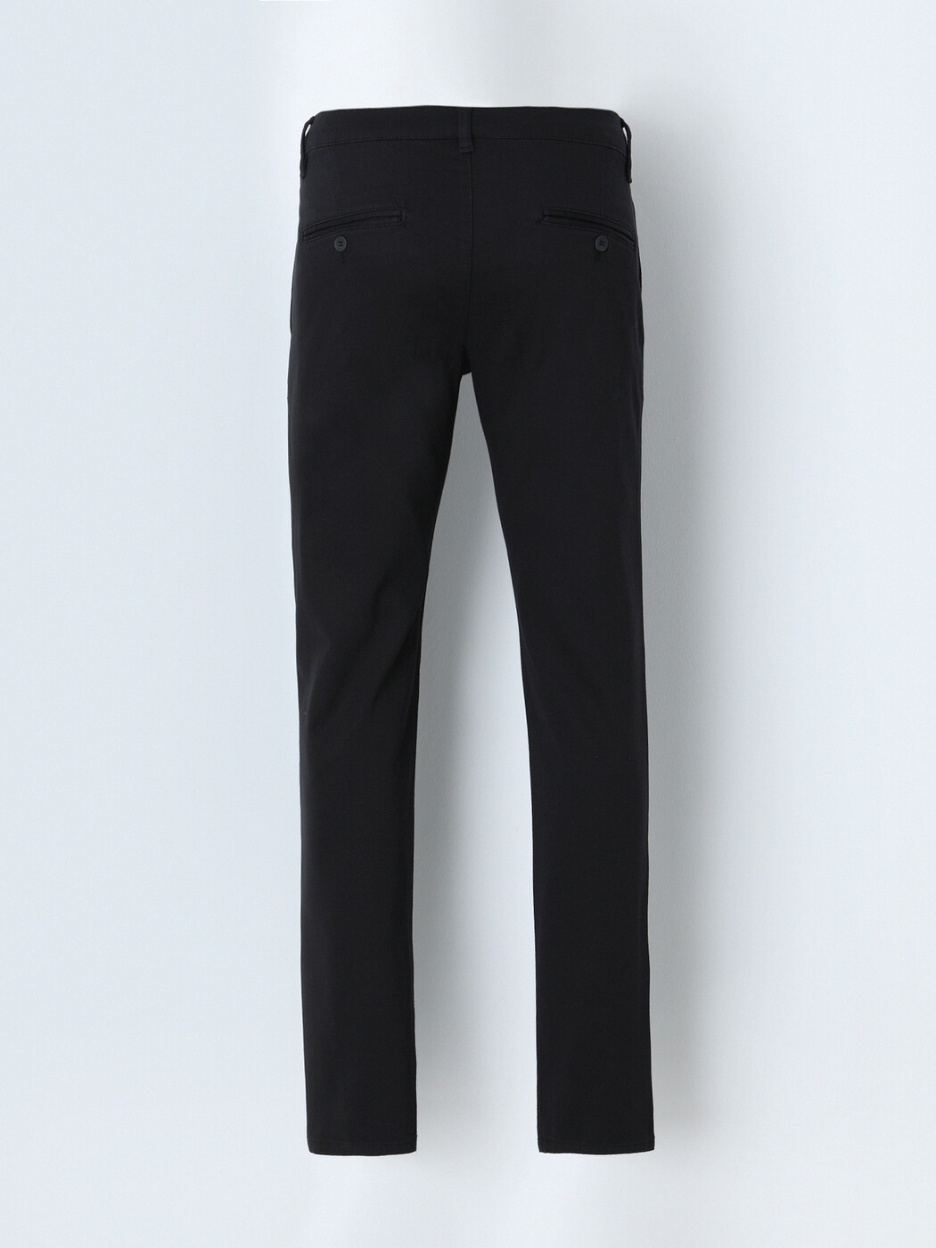 Black Weaving Regular Fit Casual Cotton Blended Trousers - 3