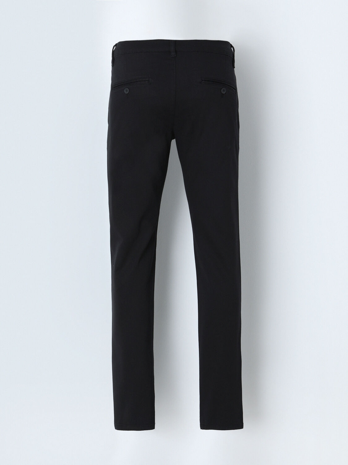 Black Weaving Regular Fit Casual Cotton Blended Trousers - 3