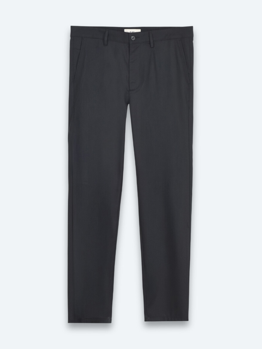 Black Weaving Regular Fit Casual Trousers - 6