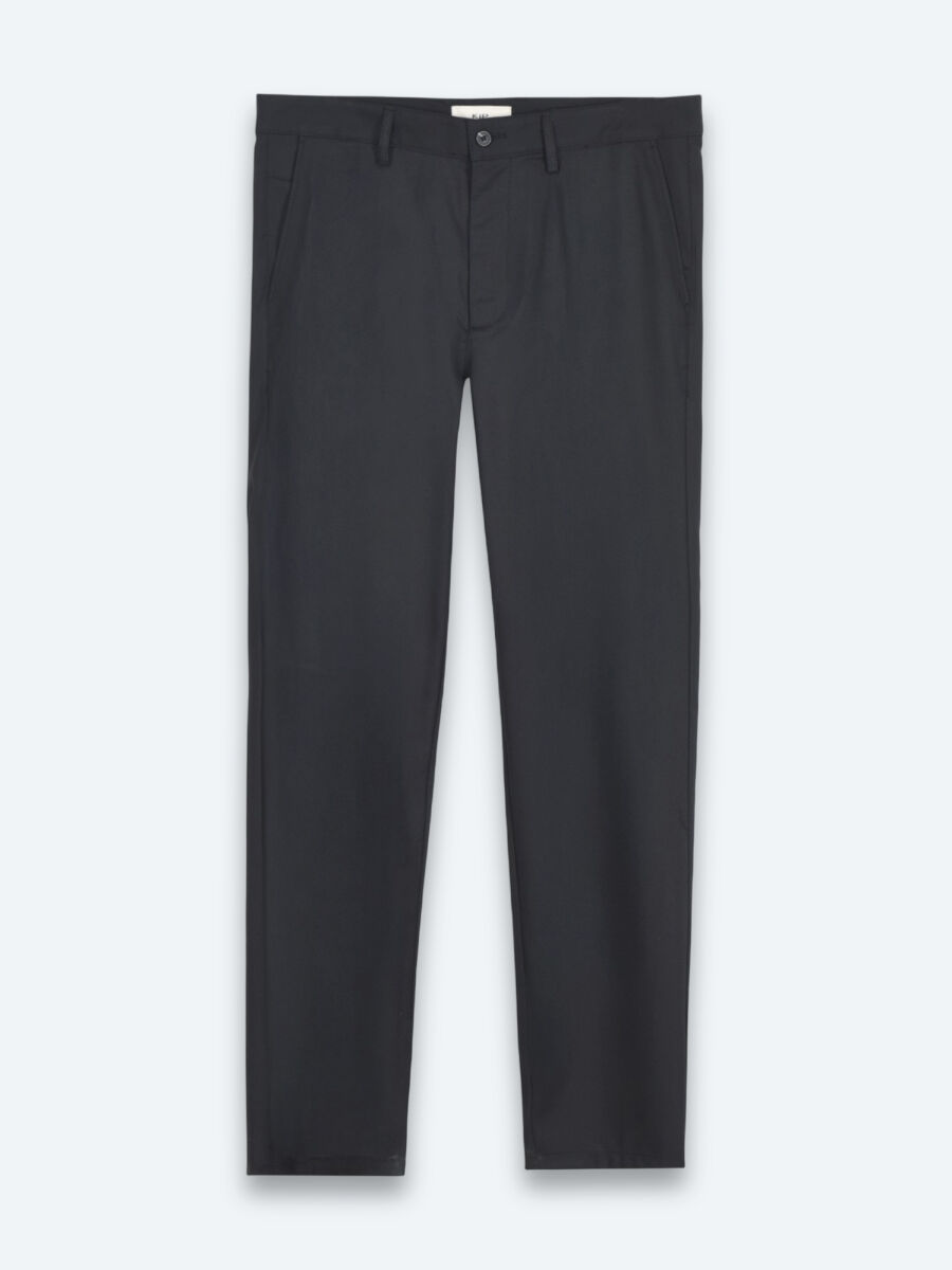 Black Weaving Regular Fit Casual Trousers - 6