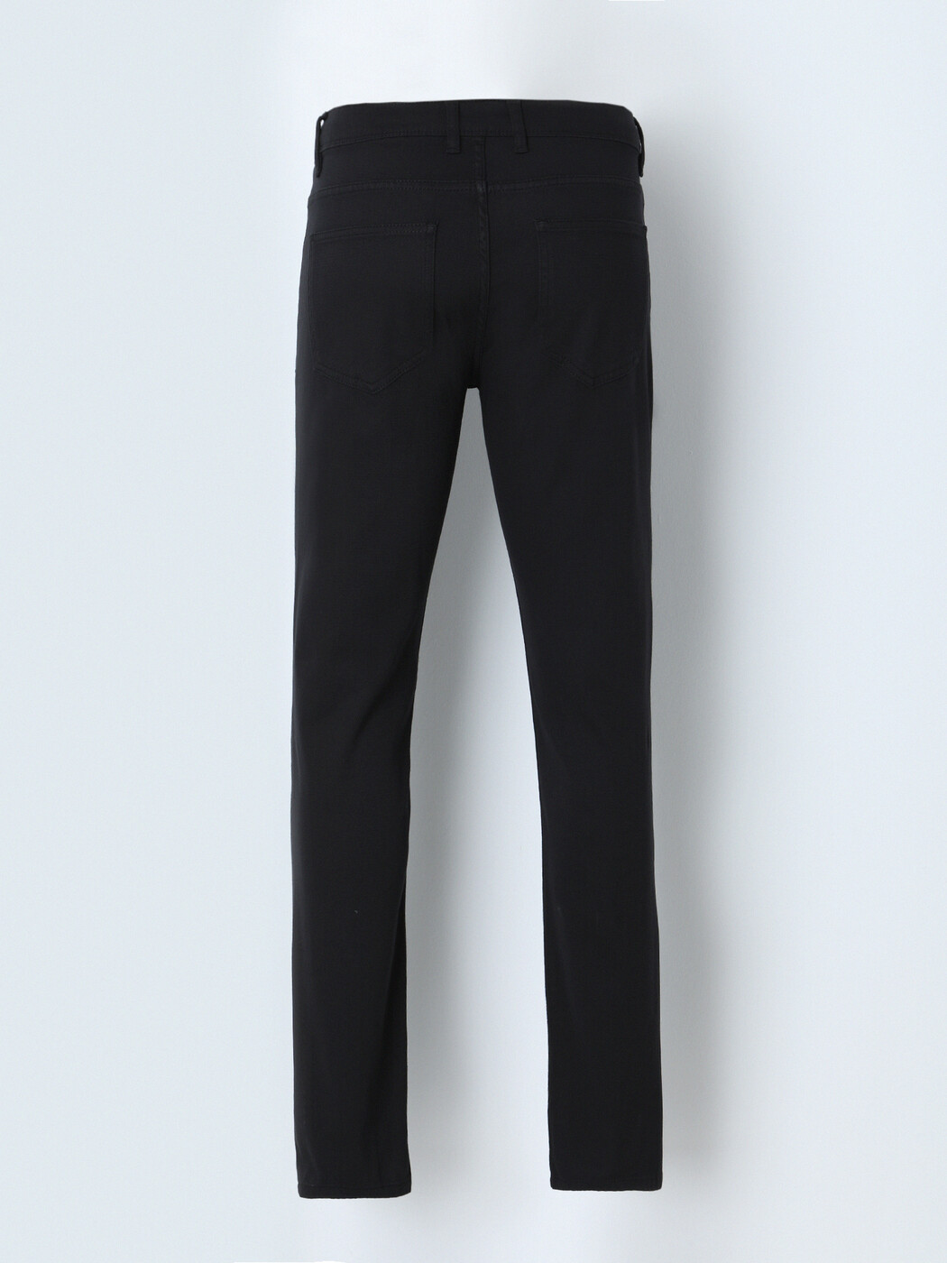 Black Weaving Slim Fit Casual Cotton Blended Trousers - 3
