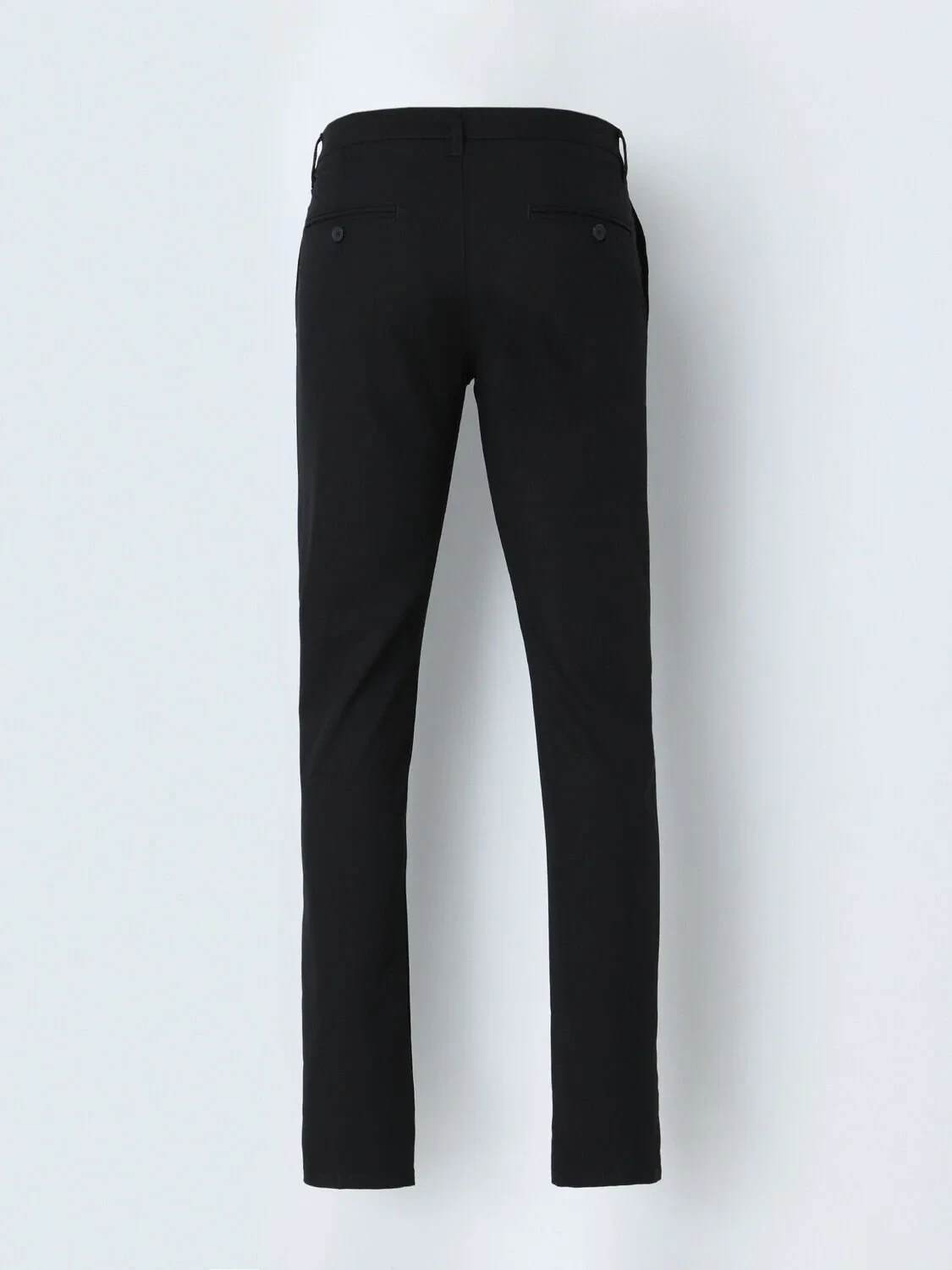 Black Weaving Slim Fit Casual Trousers - 3