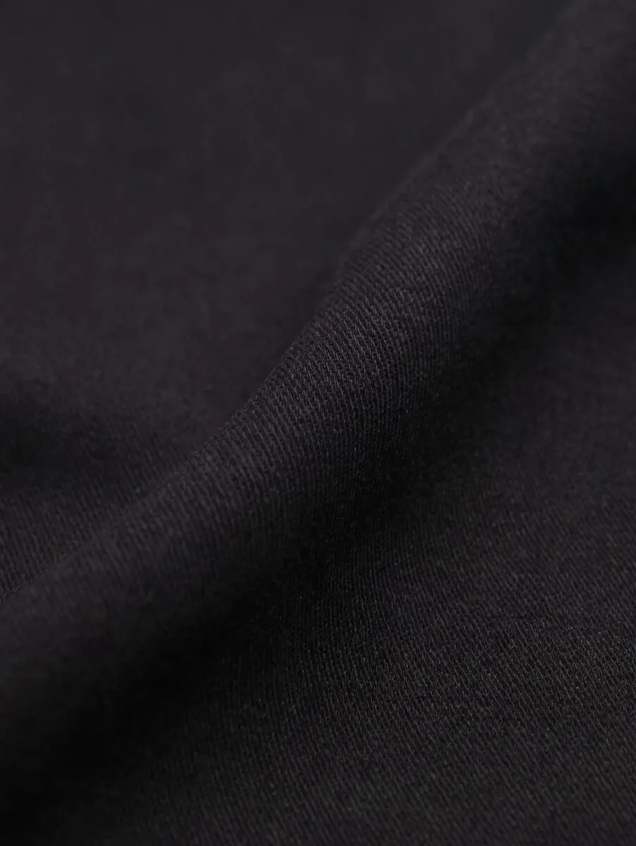 Black Weaving Slim Fit Sport Cotton Blended Trousers - 10