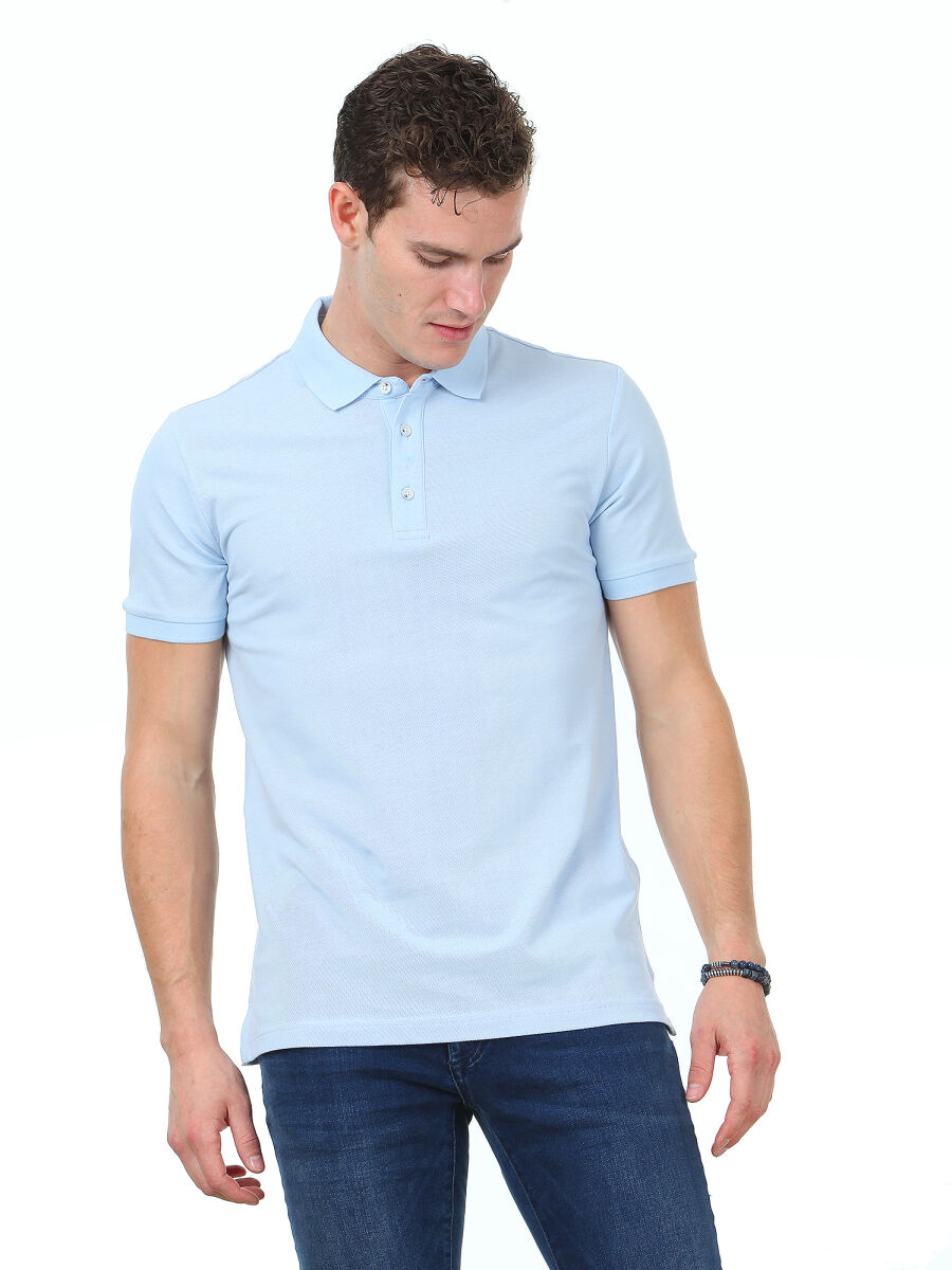 Blue 100% Cotton T-Shirt - 1