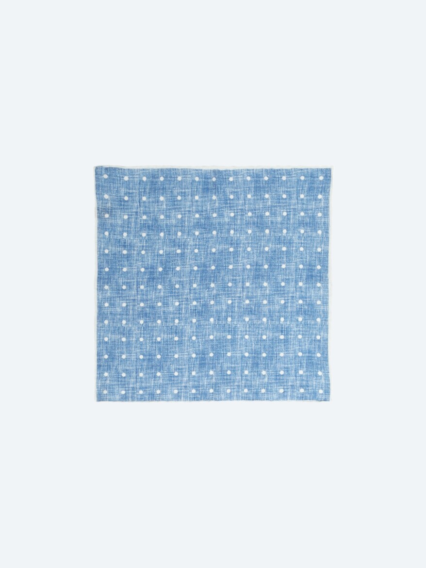 Blue %100 Keten Handkerchief 