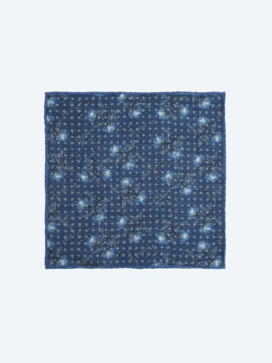 Blue %100 Yün Handkerchief 