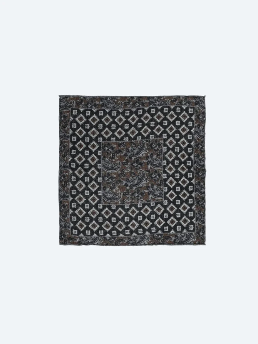 Blue %100 Yün Handkerchief 