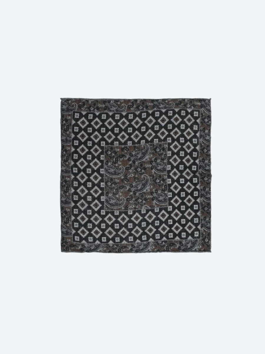 Blue %100 Yün Handkerchief - 1