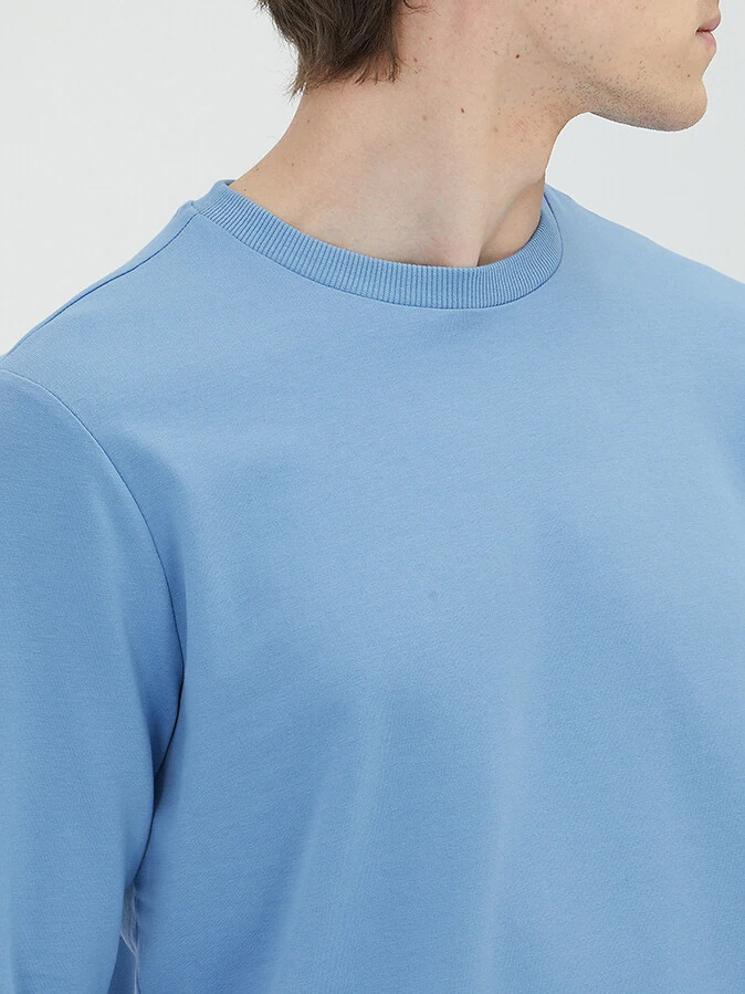 Blue Crew Neck Sweatshirt - 4