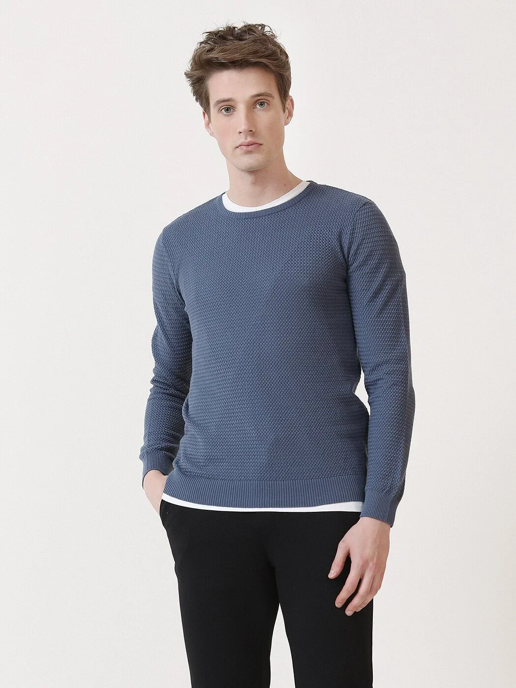 Blue Knitwear Sweatshirt - 1