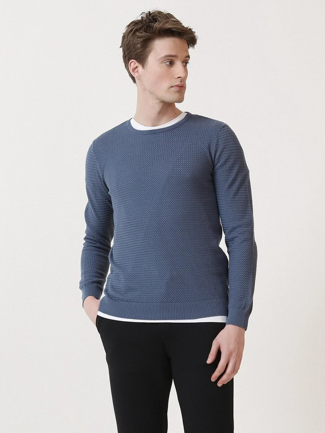 Blue Knitwear Sweatshirt - 3