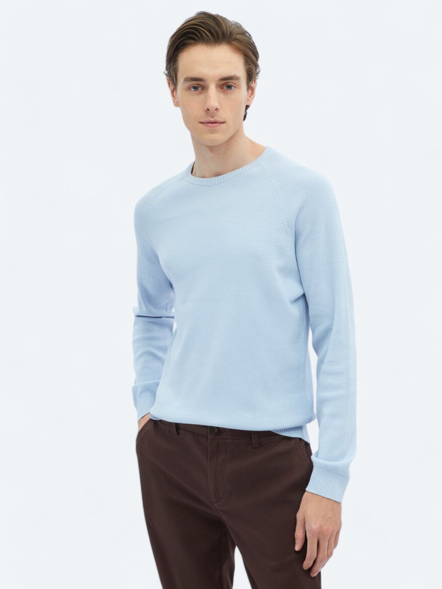 Blue Knitwear Sweatshirt 
