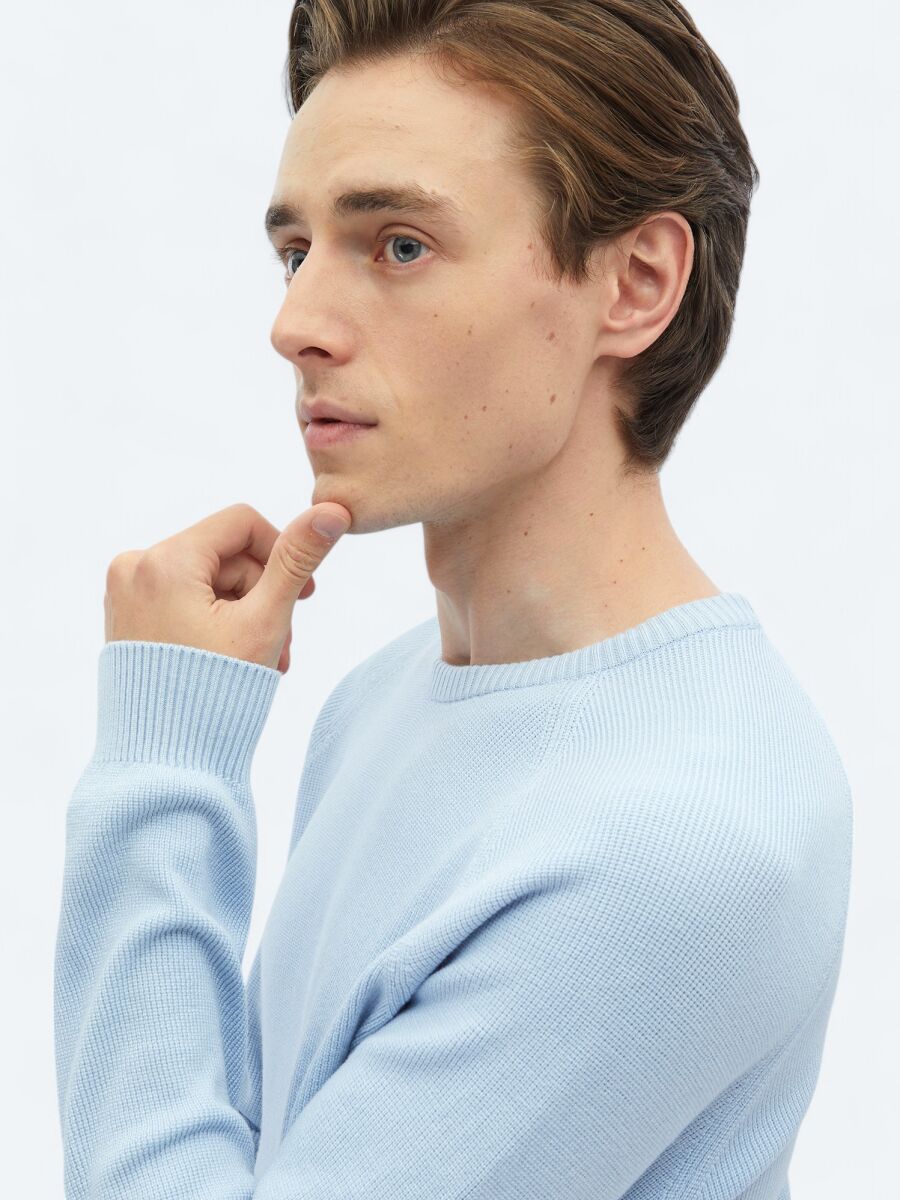 Blue Knitwear Sweatshirt - 4