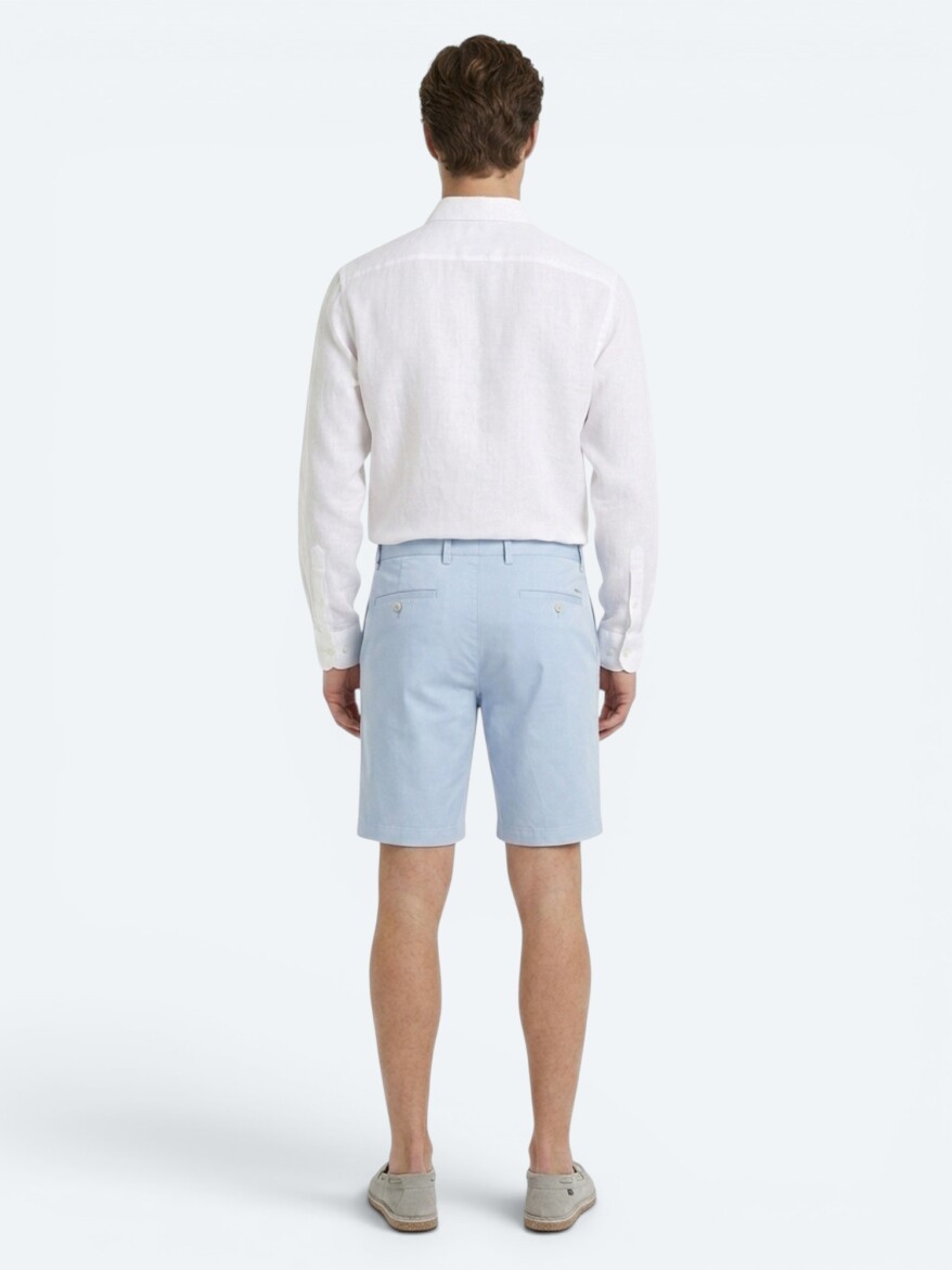 Blue Material Jogging Fit Casual Bermuda - 5