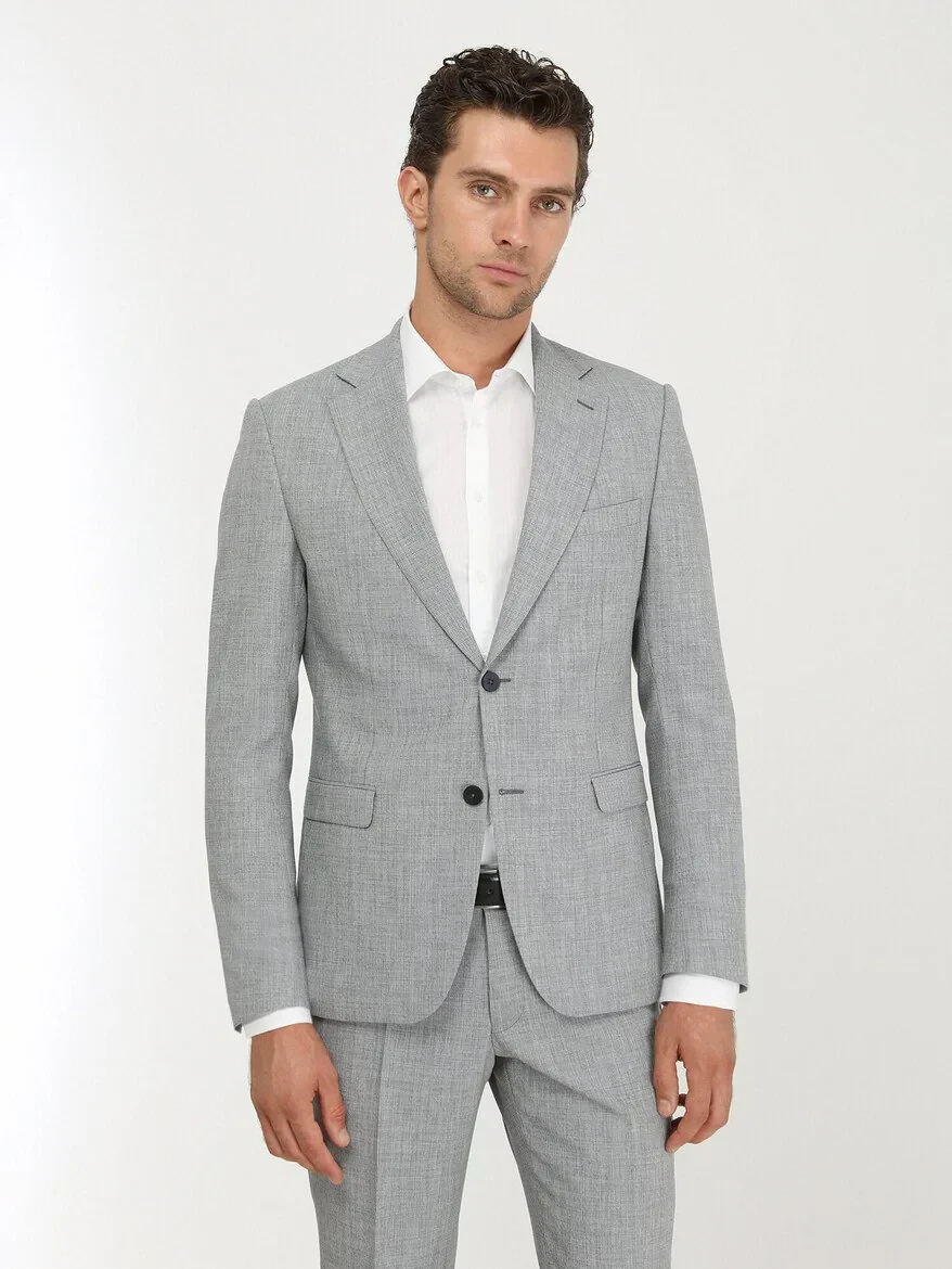 Blue Micro Modern Fit Suit - 1