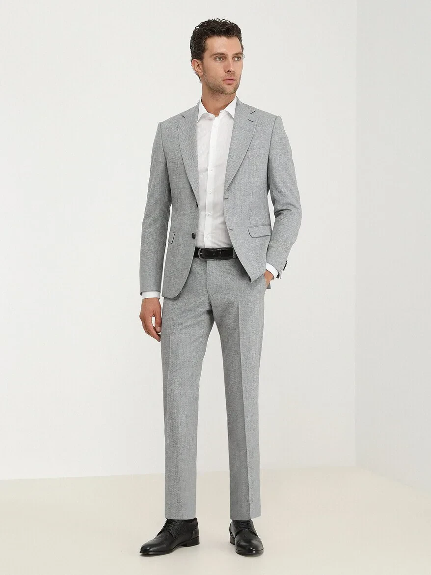 Blue Micro Modern Fit Suit - 2
