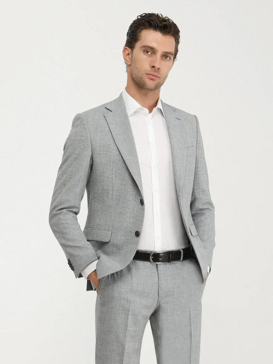 Blue Micro Modern Fit Suit - 3