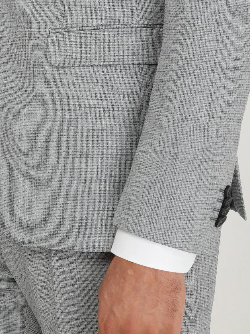 Blue Micro Modern Fit Suit - 5