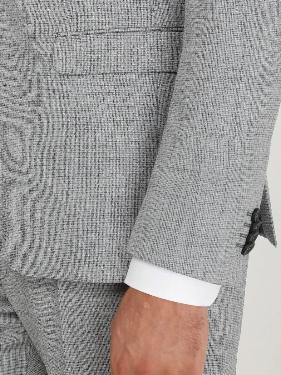 Blue Micro Modern Fit Suit - 5