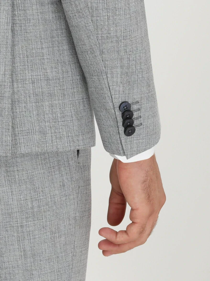 Blue Micro Modern Fit Suit - 6