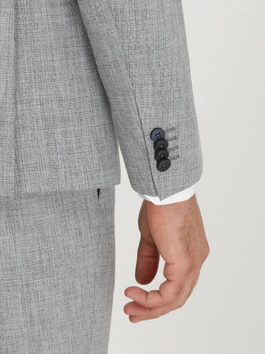 Blue Micro Modern Fit Suit - 6