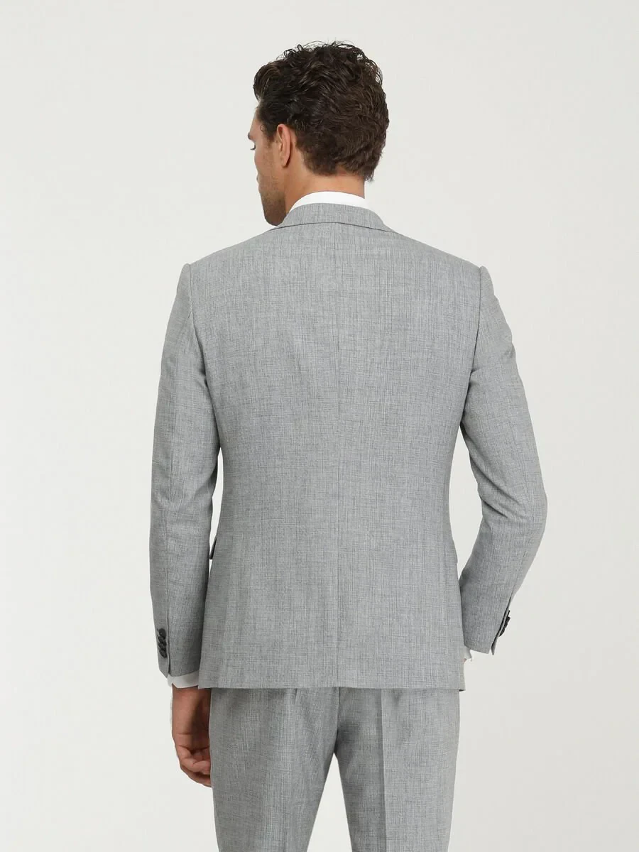 Blue Micro Modern Fit Suit - 7