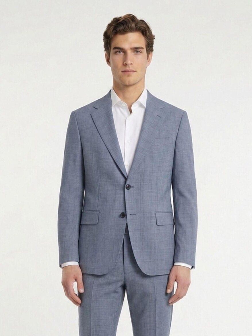 Blue Modern Fit Suit - 3