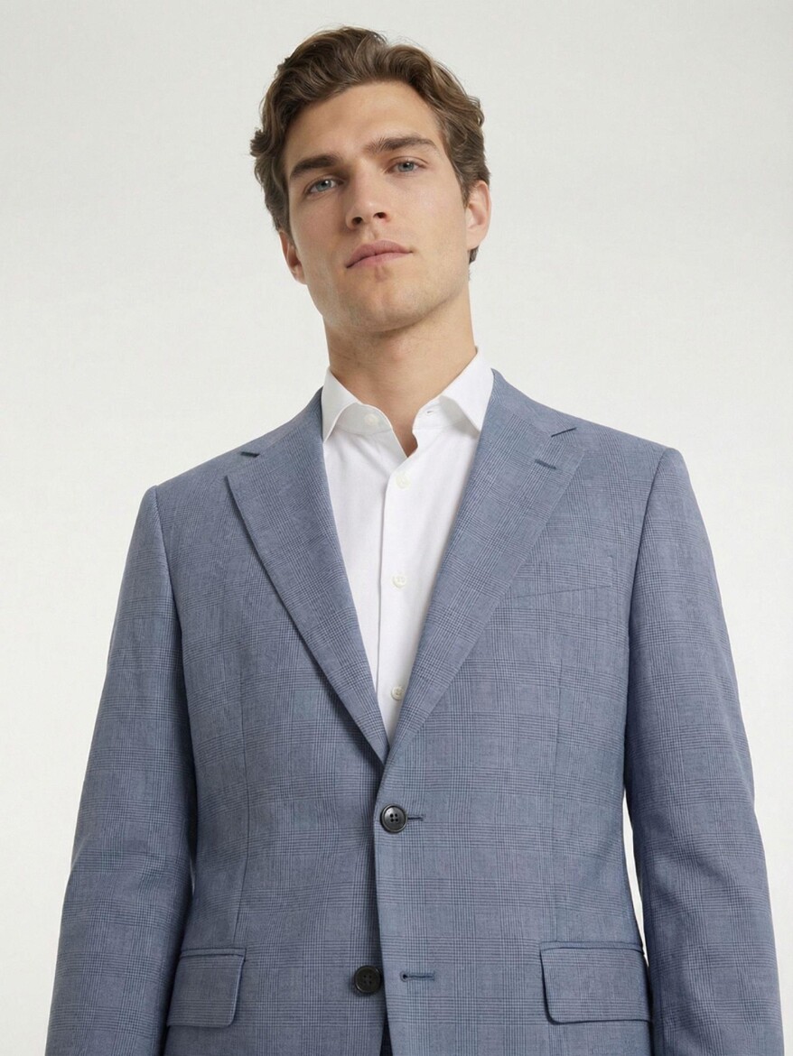 Blue Modern Fit Suit - 4