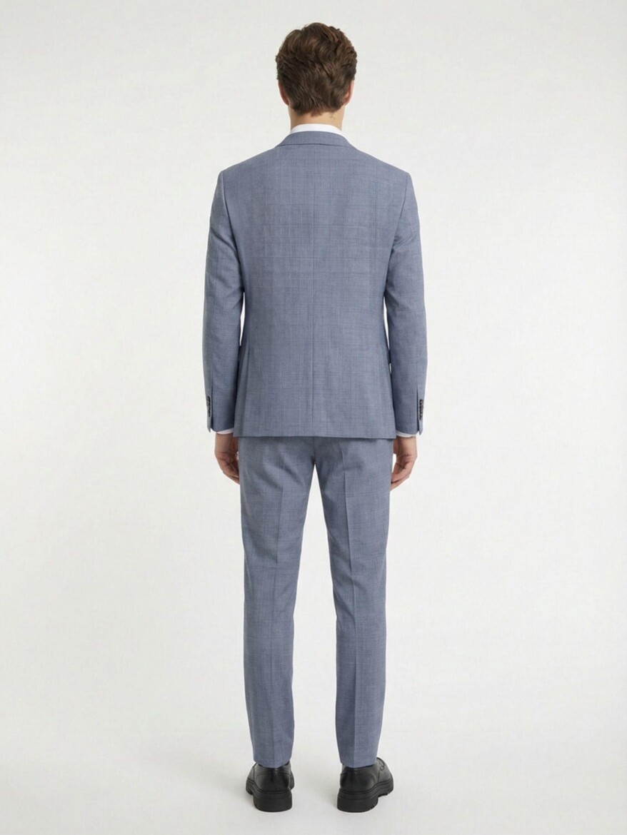 Blue Modern Fit Suit - 5