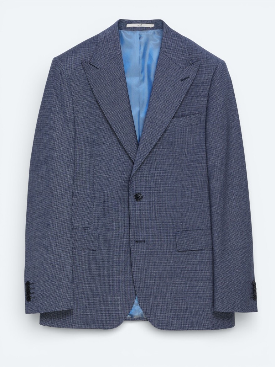 Blue Modern Fit Wool Blended Suit - 5