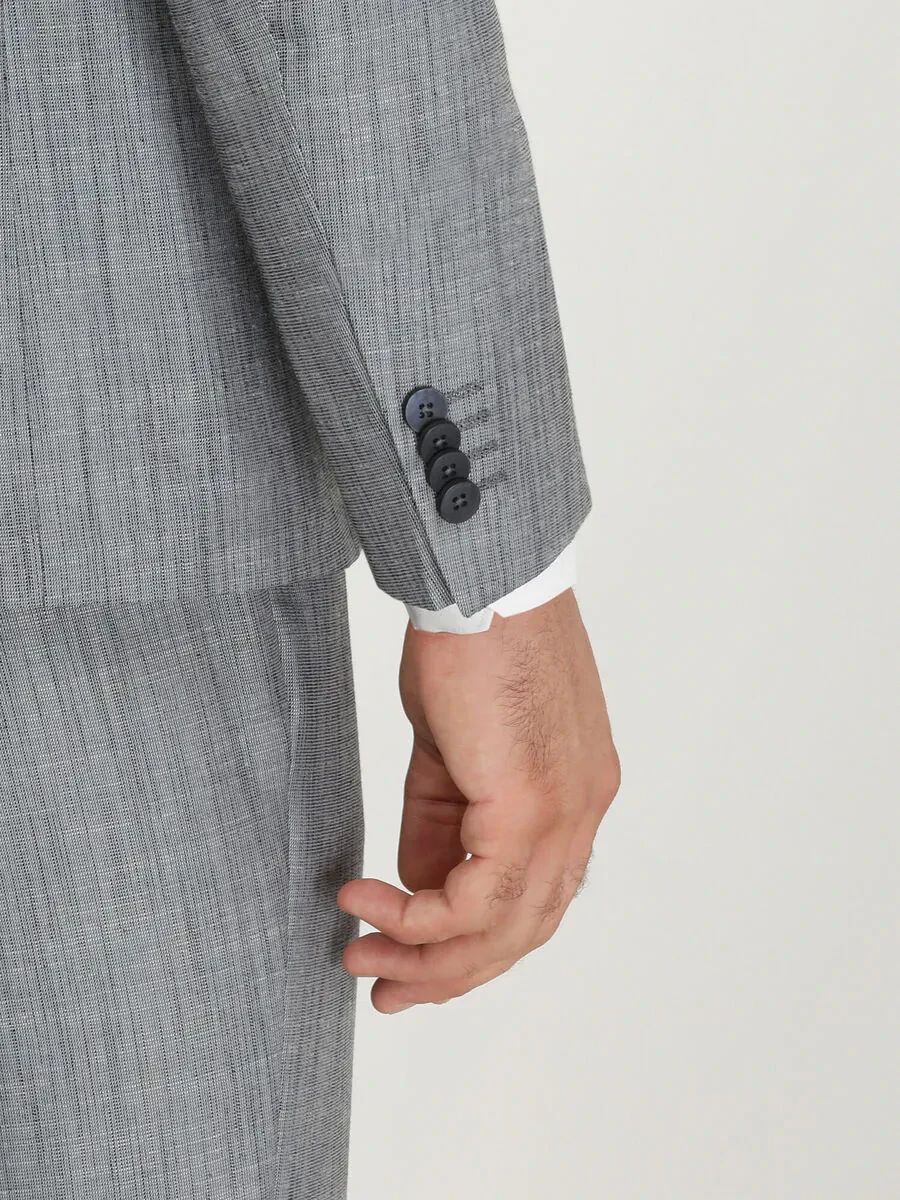 Blue Patterned Modern Fit Suit - 6