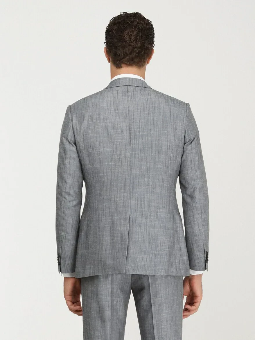 Blue Patterned Modern Fit Suit - 7