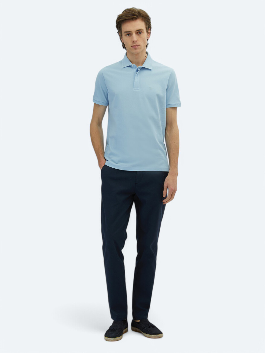 Blue Plain 100% Cotton T-Shirt 