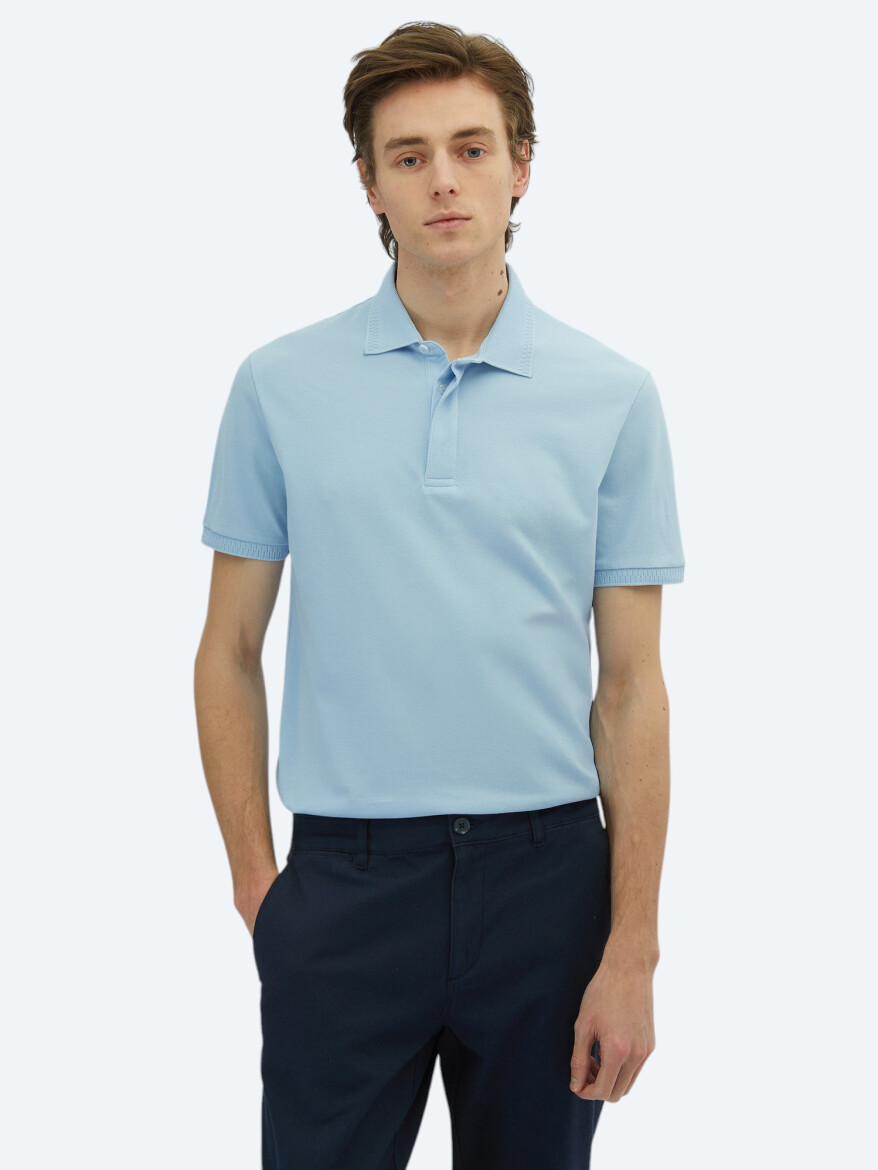 Blue Plain 100% Cotton T-Shirt 