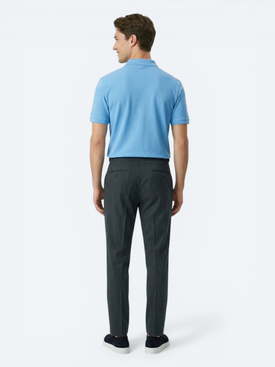 Blue Plain 100% Cotton T-Shirt - 5