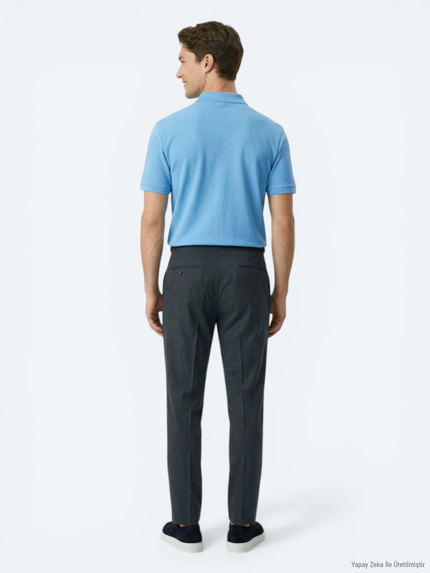 Blue Plain 100% Cotton T-Shirt - 5