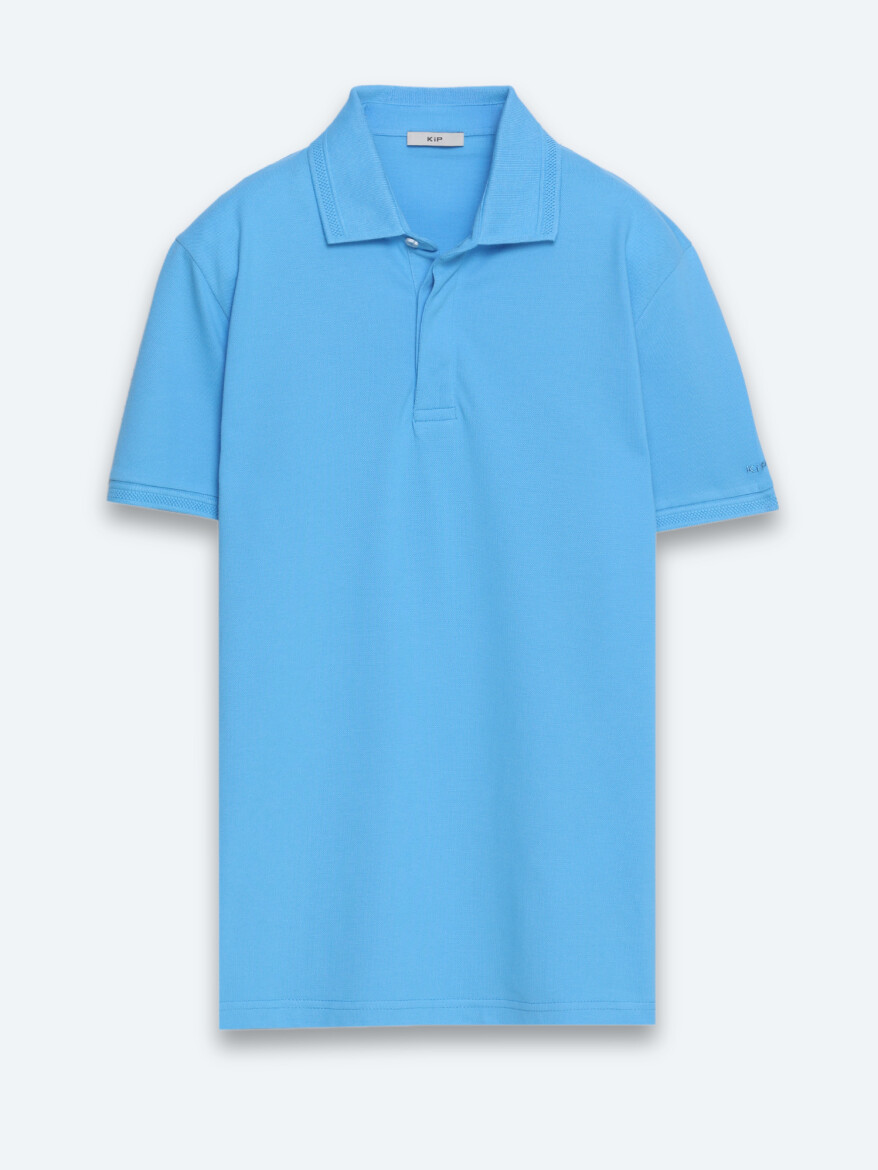 Blue Plain 100% Cotton T-Shirt - 6