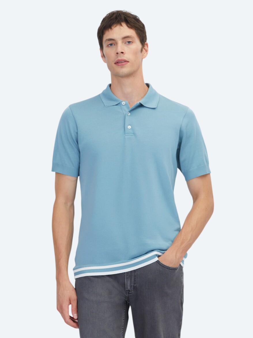 Blue Plain 100% Cotton T-Shirt 