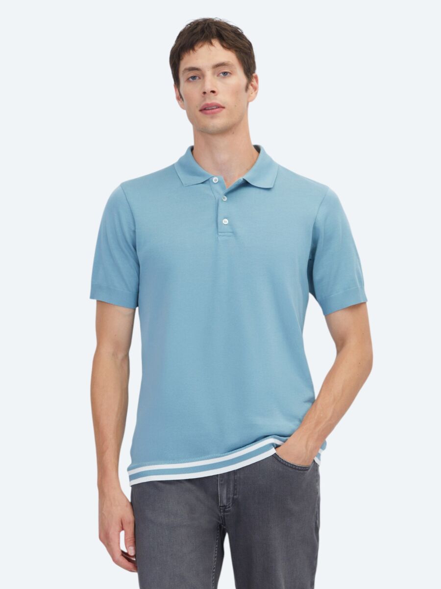 Blue Plain 100% Cotton T-Shirt - 1