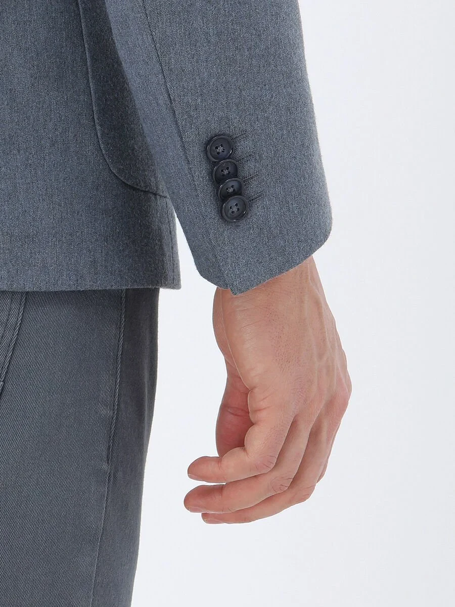 Blue Plain Modern Fit Suit - 5