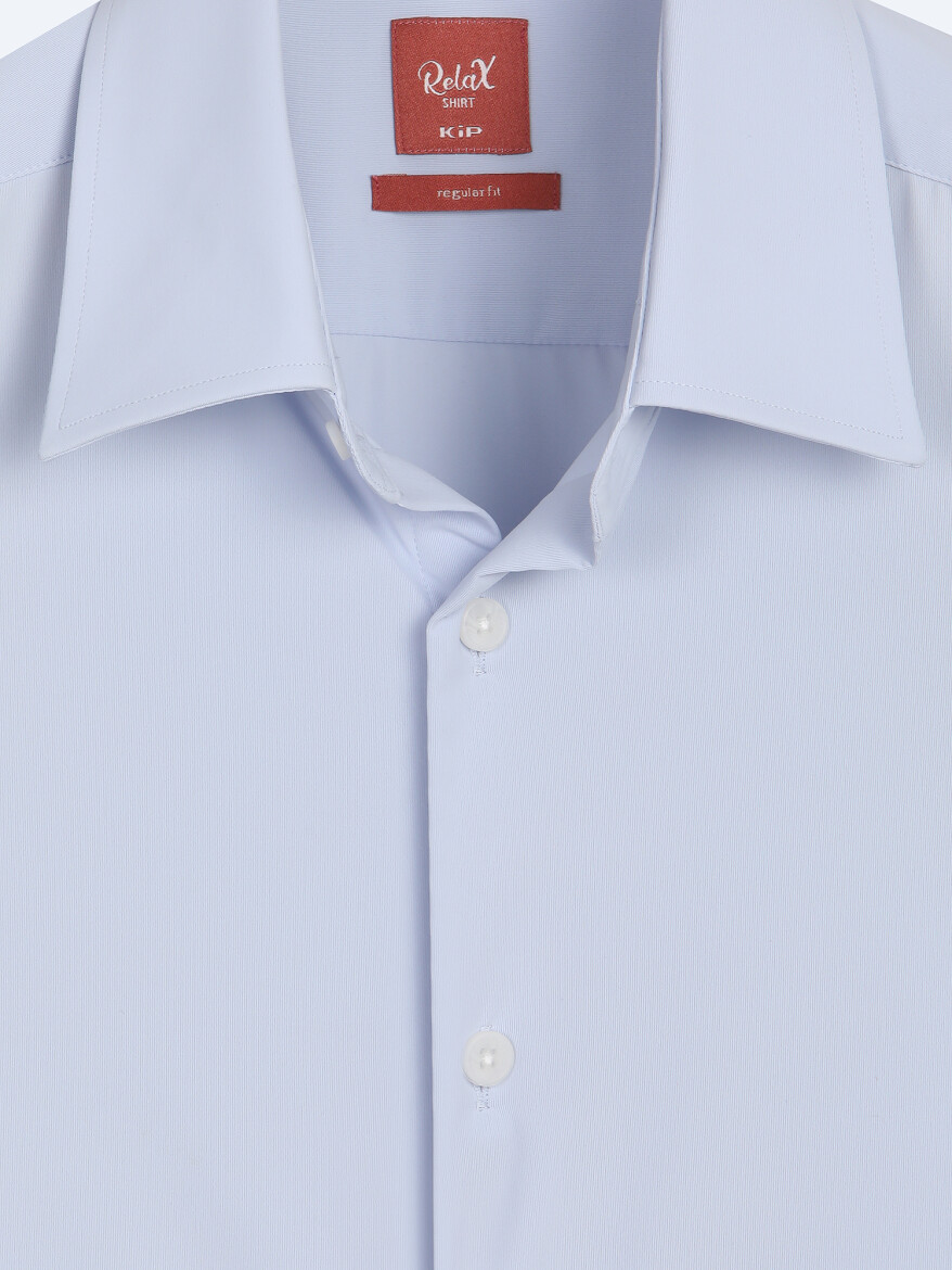 Blue Plain Regular Fit Long Knitting Casual Shirt - 7