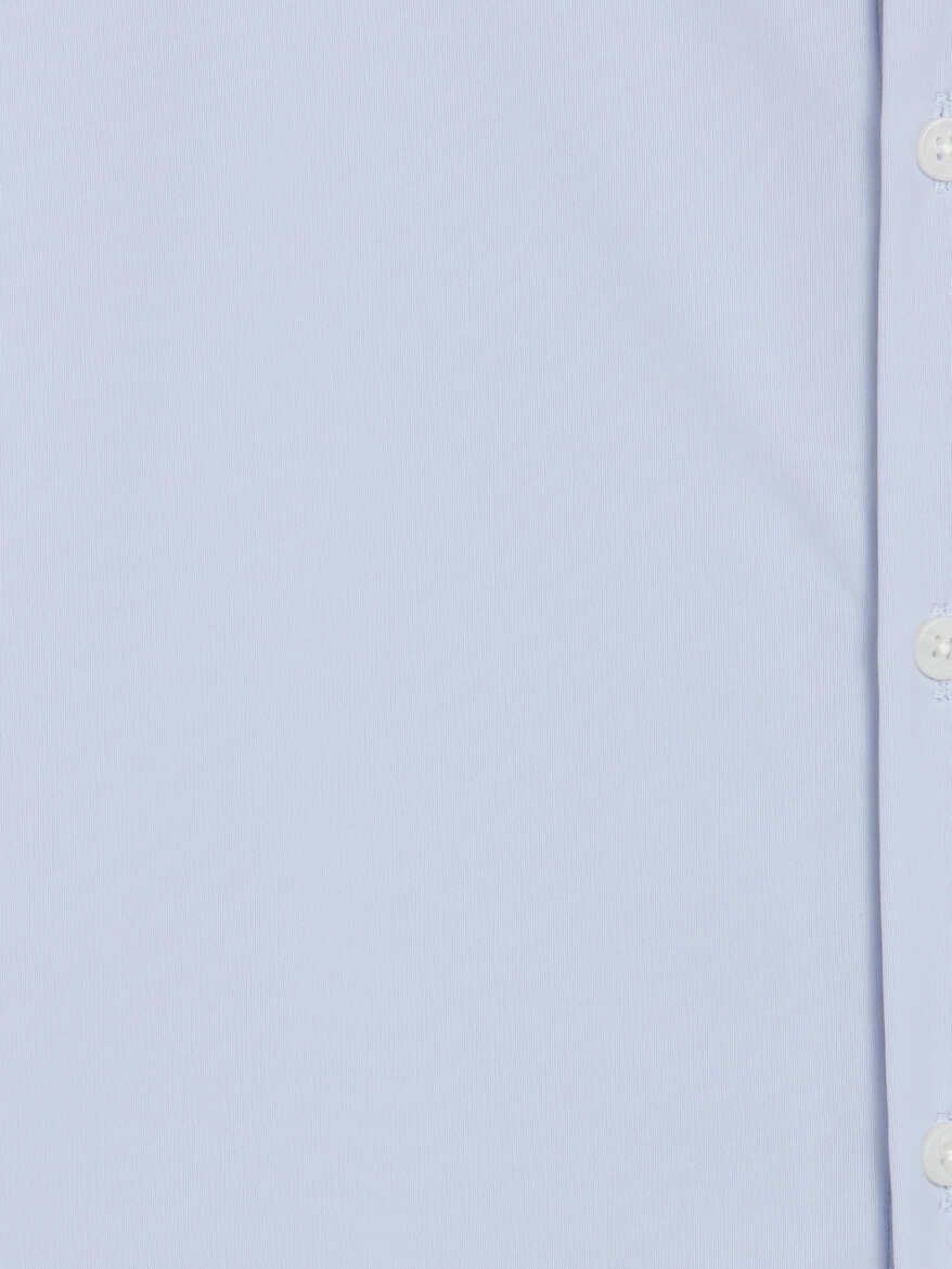 Blue Plain Regular Fit Long Knitting Casual Shirt - 9