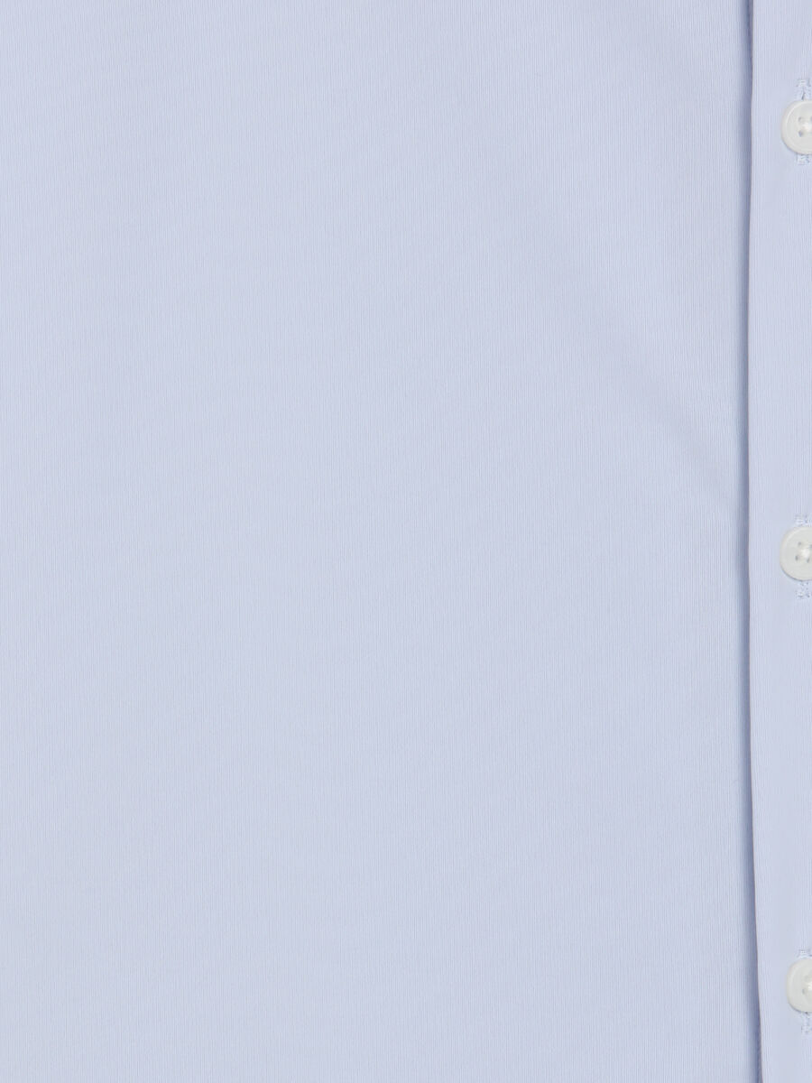 Blue Plain Regular Fit Long Knitting Casual Shirt - 9