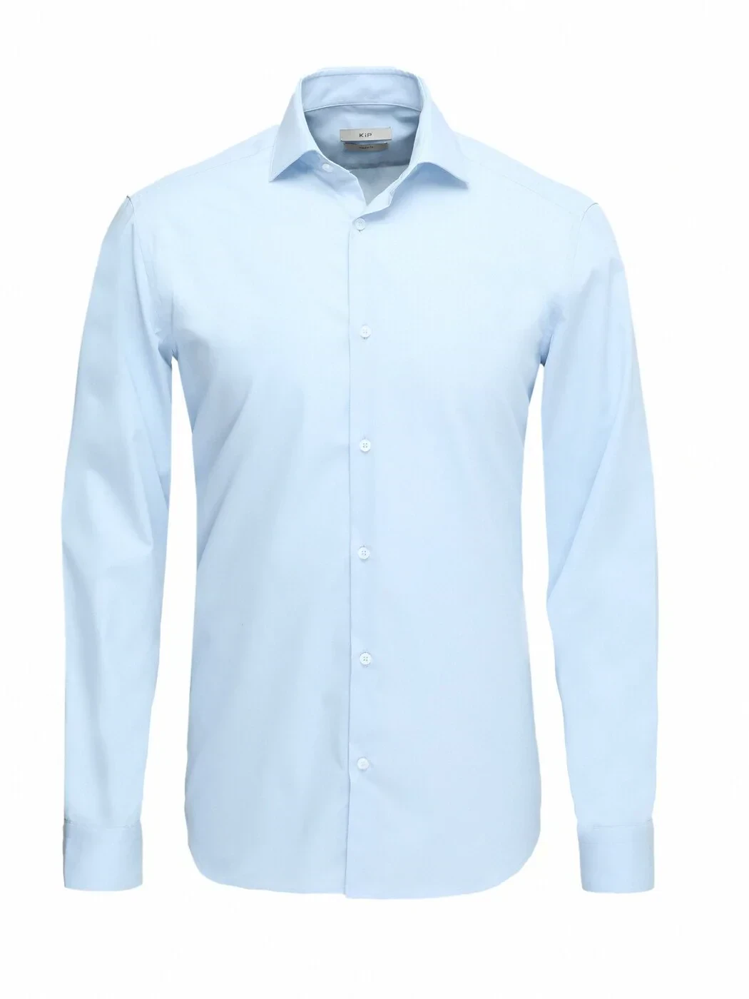 Blue Plain Regular Fit Weaving Classical Cotton Blended Shirt - 1