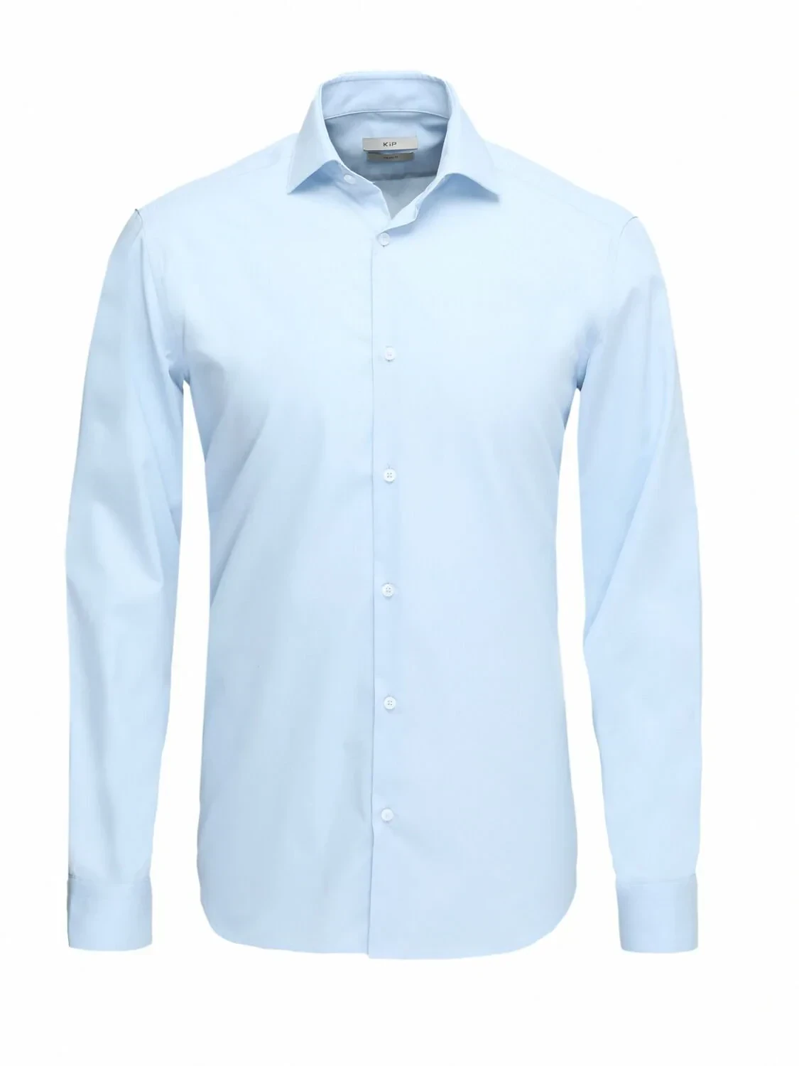 Blue Plain Regular Fit Weaving Classical Cotton Blended Shirt - 1