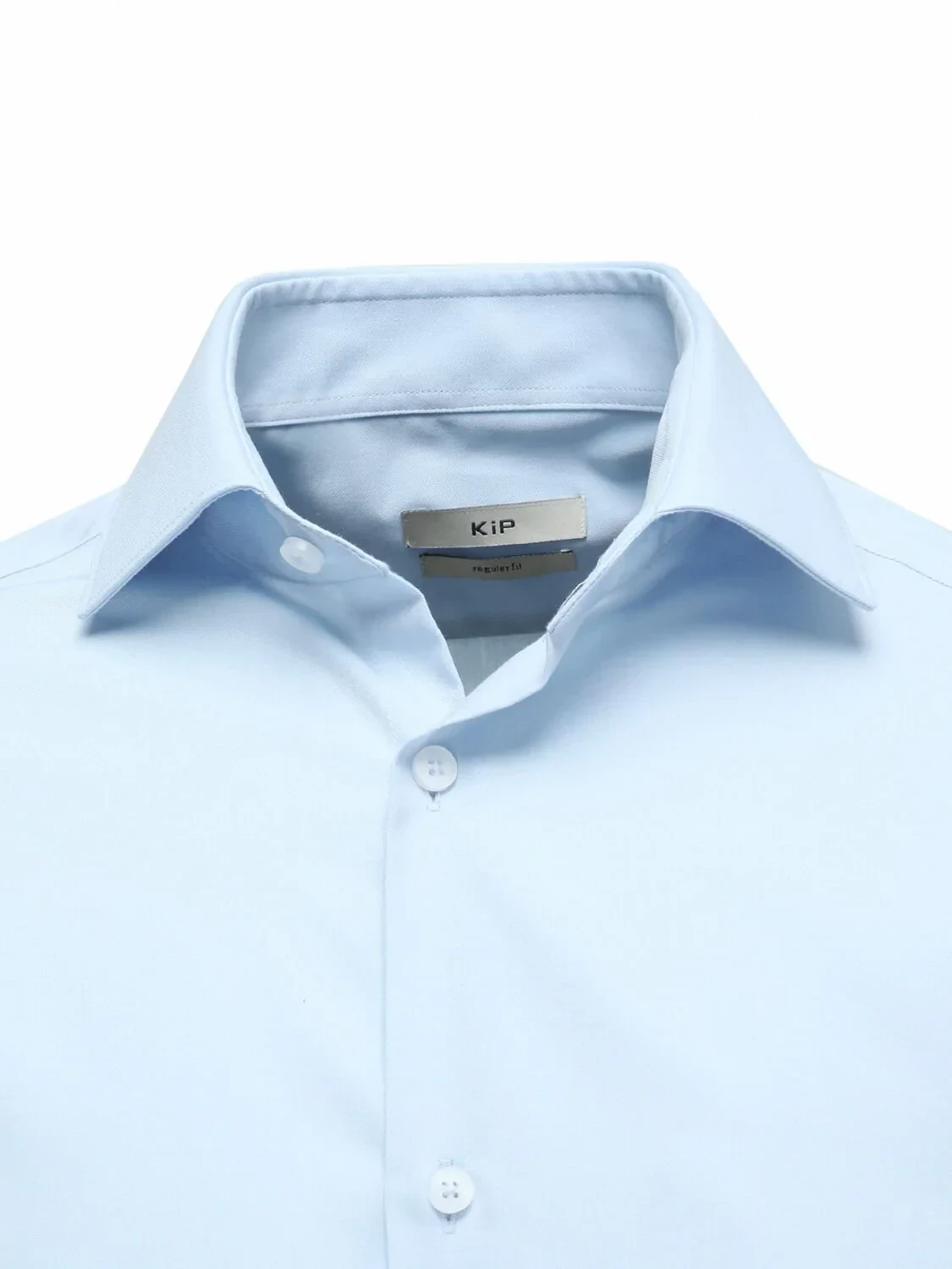 Blue Plain Regular Fit Weaving Classical Cotton Blended Shirt - 2