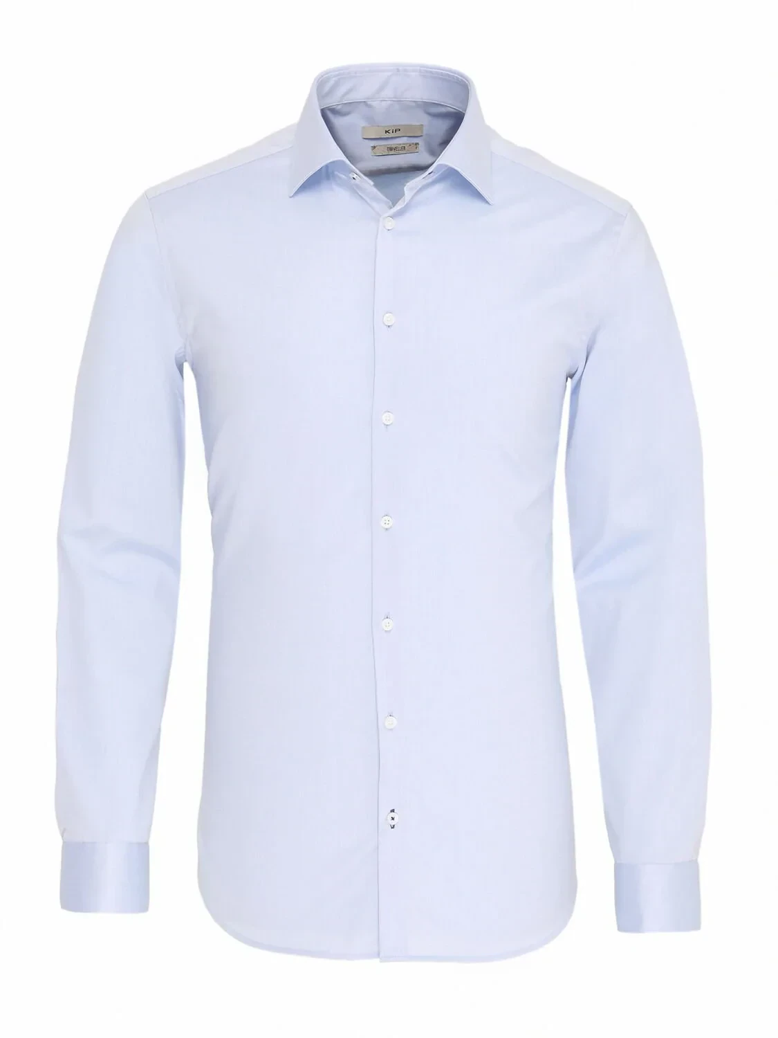 Blue Plain Slim Fit Weaving Classical 100% Cotton Shirt - 1