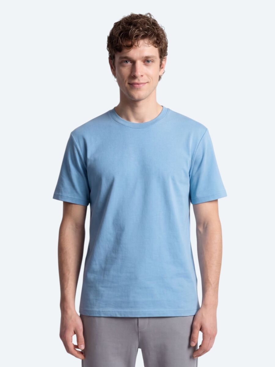 Blue Plain T-Shirt - 3