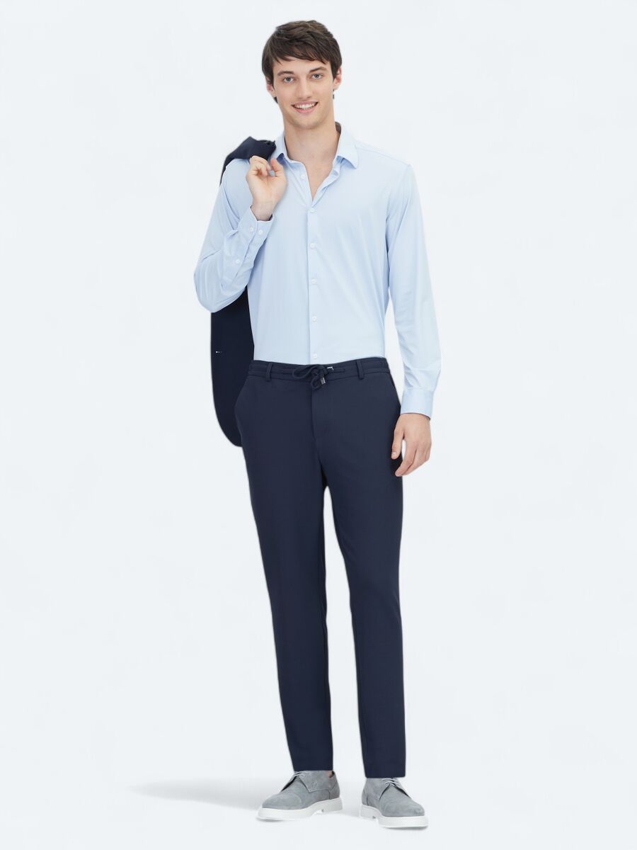 Blue Regular Fit Knitting Casual Shirt - 3